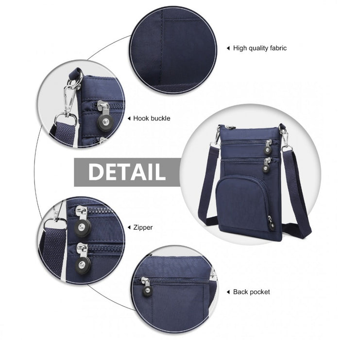 Casual Multi Pocket RFID Blocking Crossbody Bag – Navy
