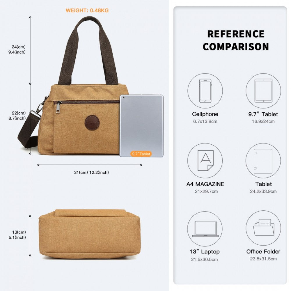 Canvas Crossbody Bag – Brown