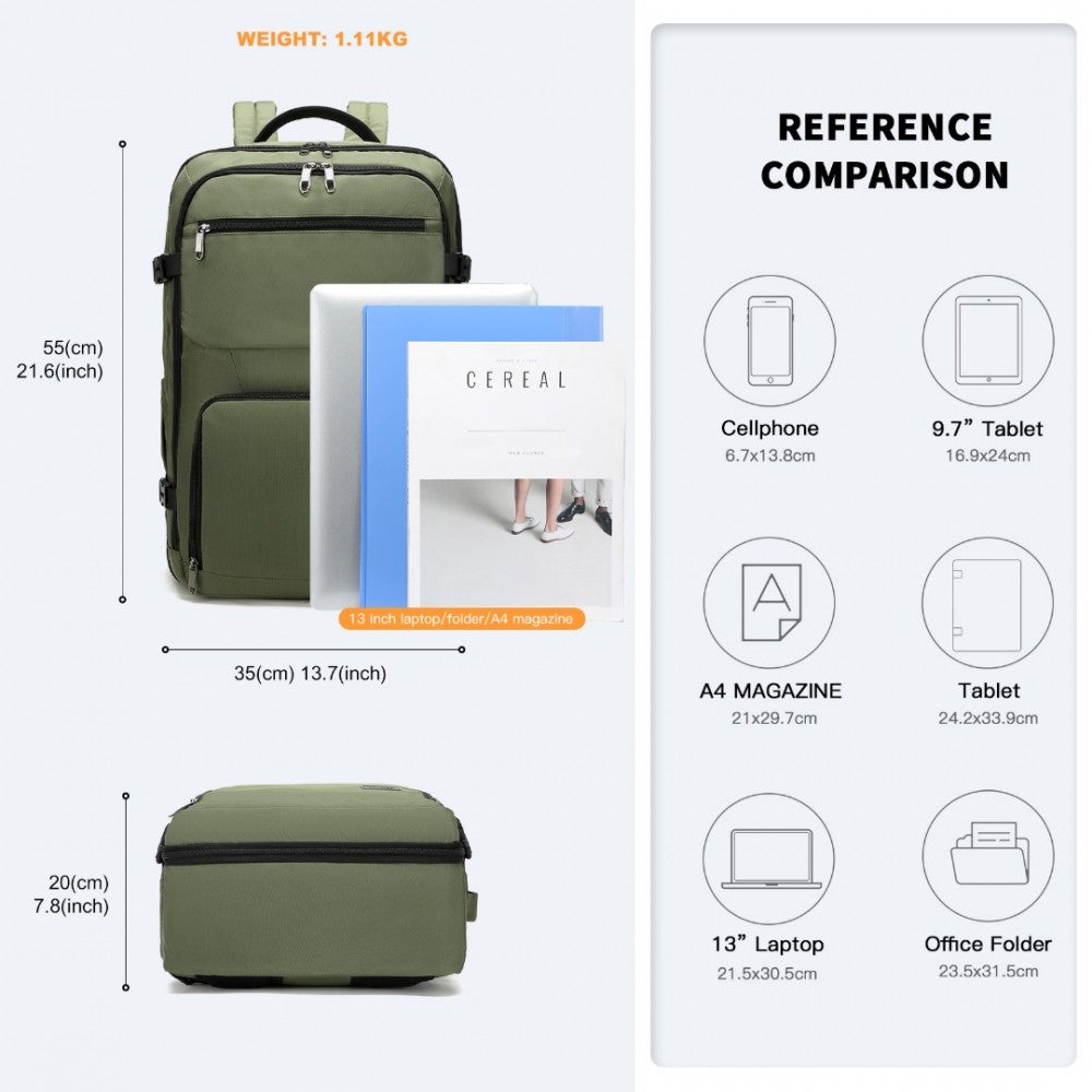 Portable Travel Backpack Cabin Luggage Bag – Green