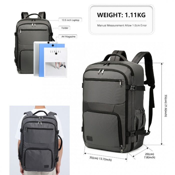 Portable Travel Backpack Cabin Luggage Bag – Grey