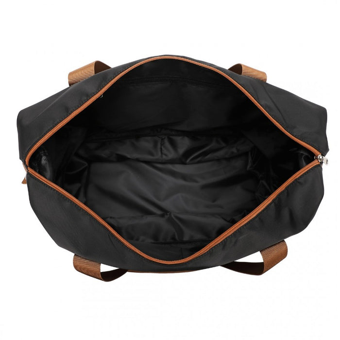 2-Piece Expandable Waterproof Travel Duffel Bag Set – Black and Brown