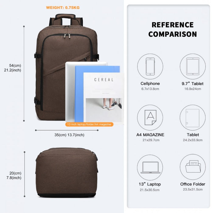Lightweight Cabin Bag Travel Business Backpack – EM2231L – Brown