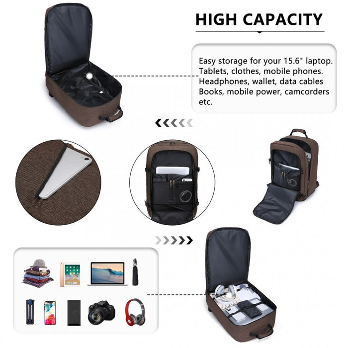 Lightweight Cabin Bag Travel Business Backpack – EM2231L – Brown