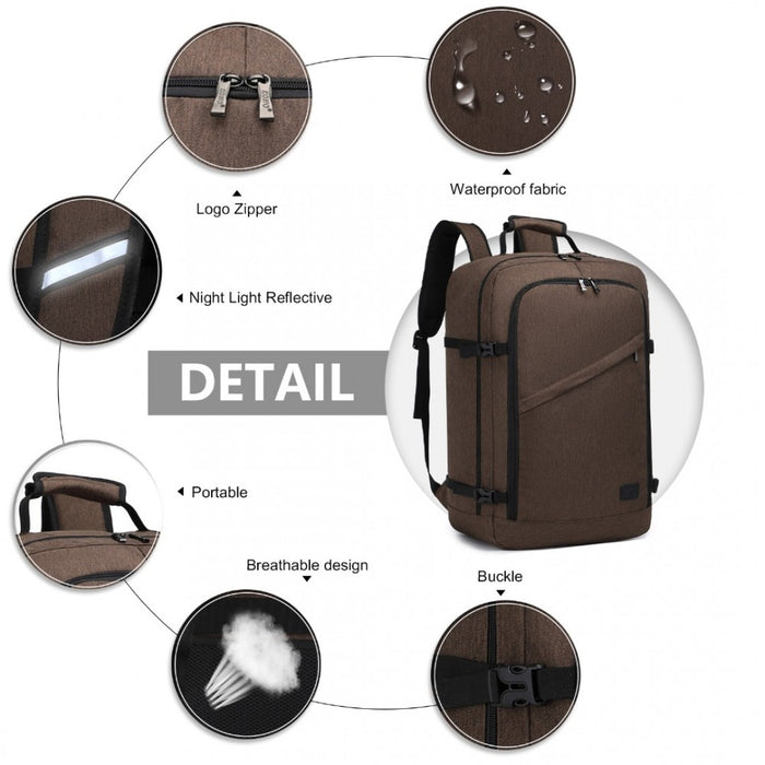 Lightweight Cabin Bag Travel Business Backpack – EM2231L – Brown
