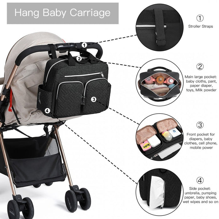 Functional Changing Tote Bag – Black