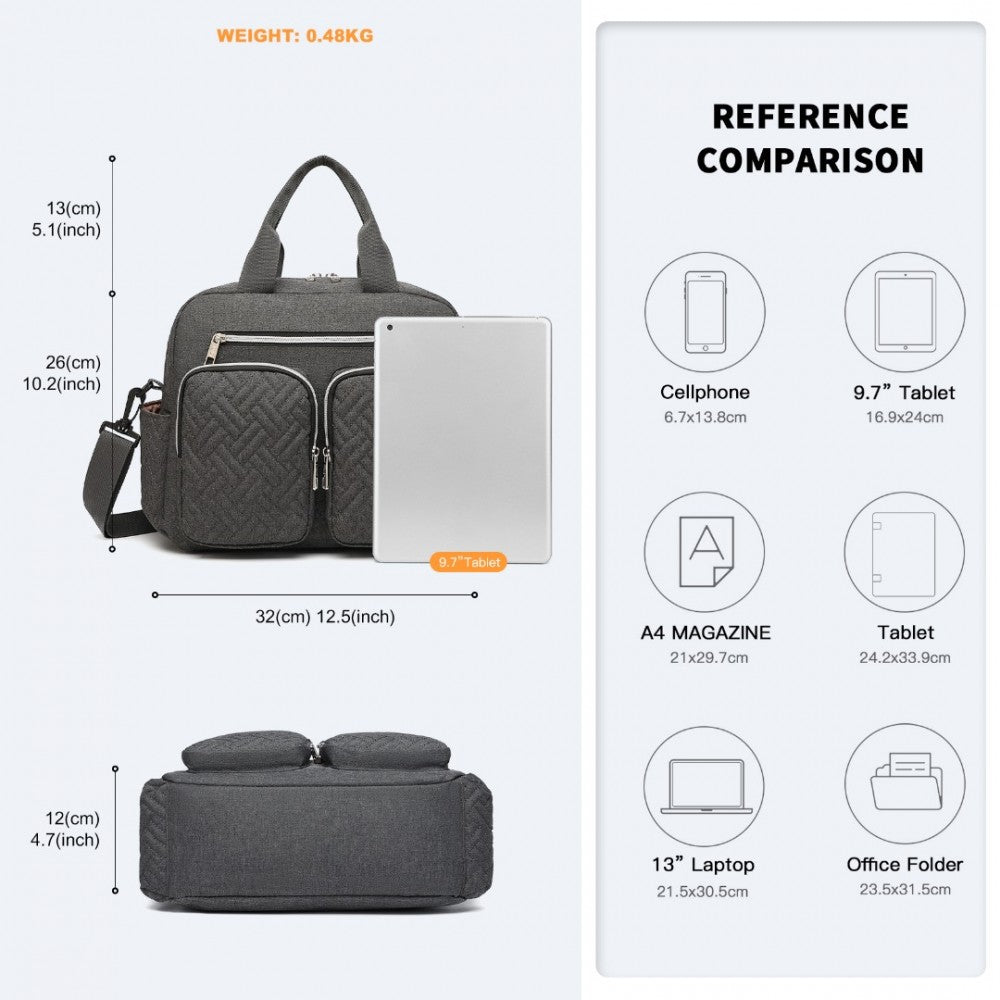 Functional Changing Tote Bag – Dark Grey