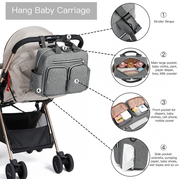 Functional Changing Tote Bag – Grey