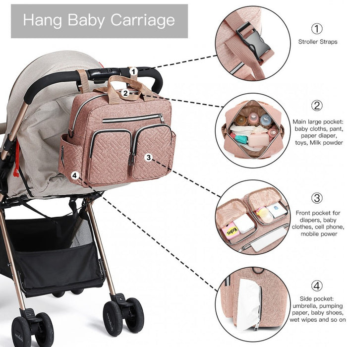 Functional Changing Tote Bag – Pink