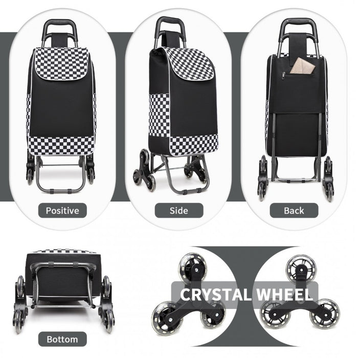 6 Wheel Push Shopping Trolley – EQ2259 – Black
