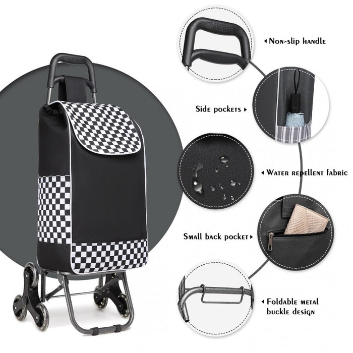 6 Wheel Push Shopping Trolley – EQ2259 – Black