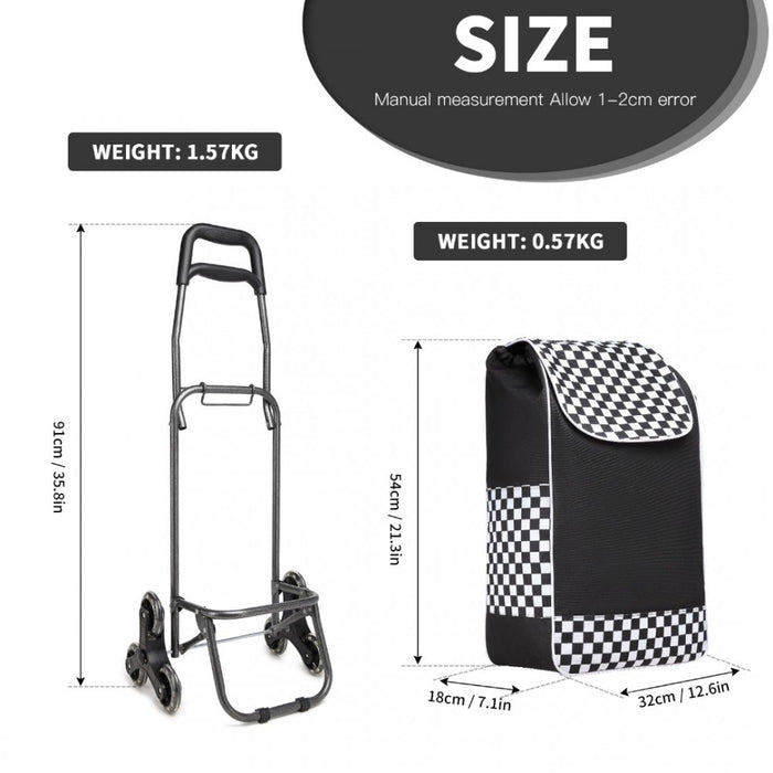 6 Wheel Push Shopping Trolley – EQ2259 – Black