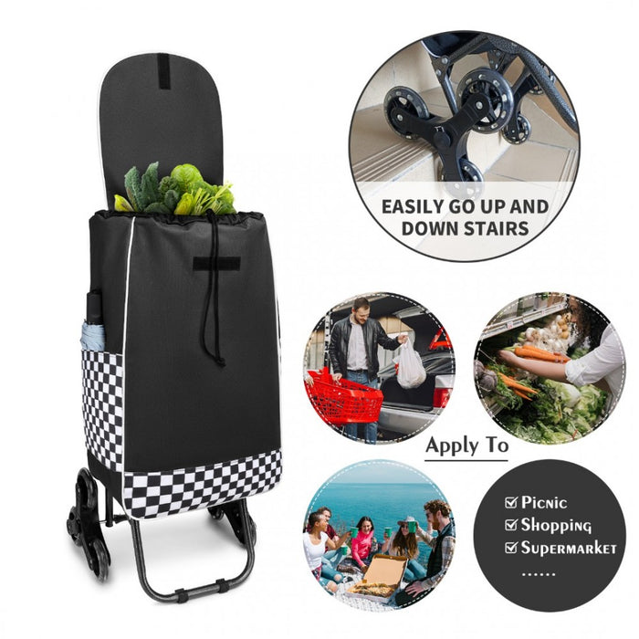 6 Wheel Push Shopping Trolley – EQ2259 – Black