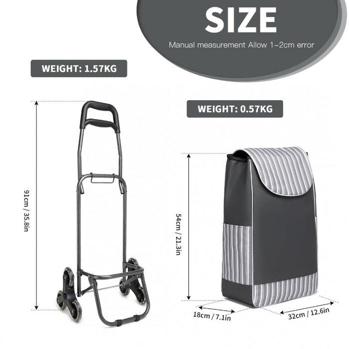 6 Wheel Push Shopping Trolley – EQ2259 – Grey