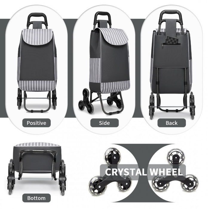 6 Wheel Push Shopping Trolley – EQ2259 – Grey