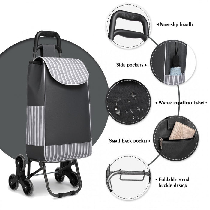6 Wheel Push Shopping Trolley – EQ2259 – Grey