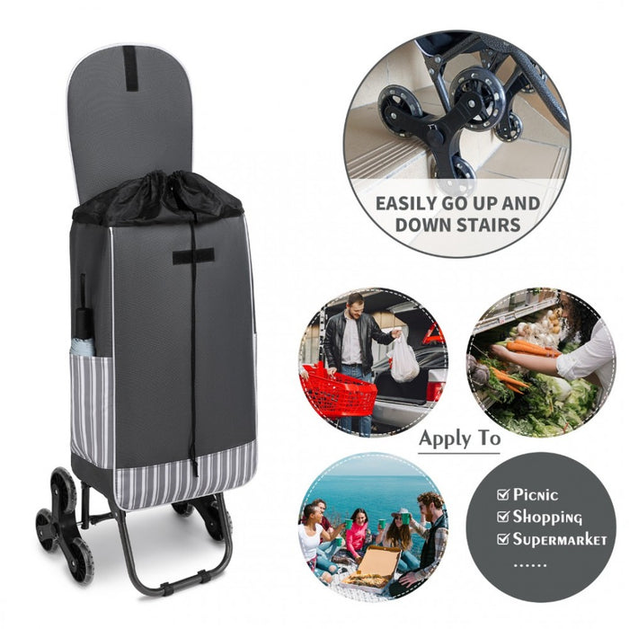 6 Wheel Push Shopping Trolley – EQ2259 – Grey