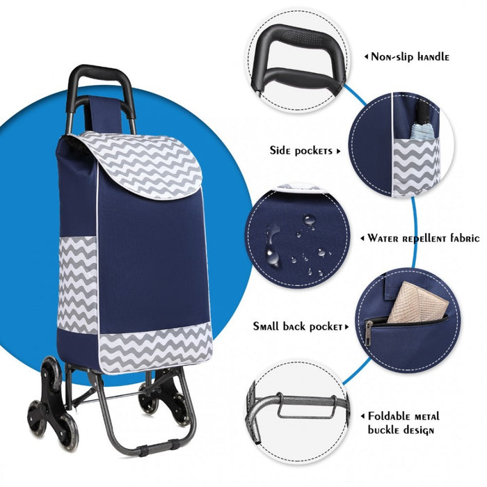 6 Wheel Push Shopping Trolley – EQ2259 – Navy