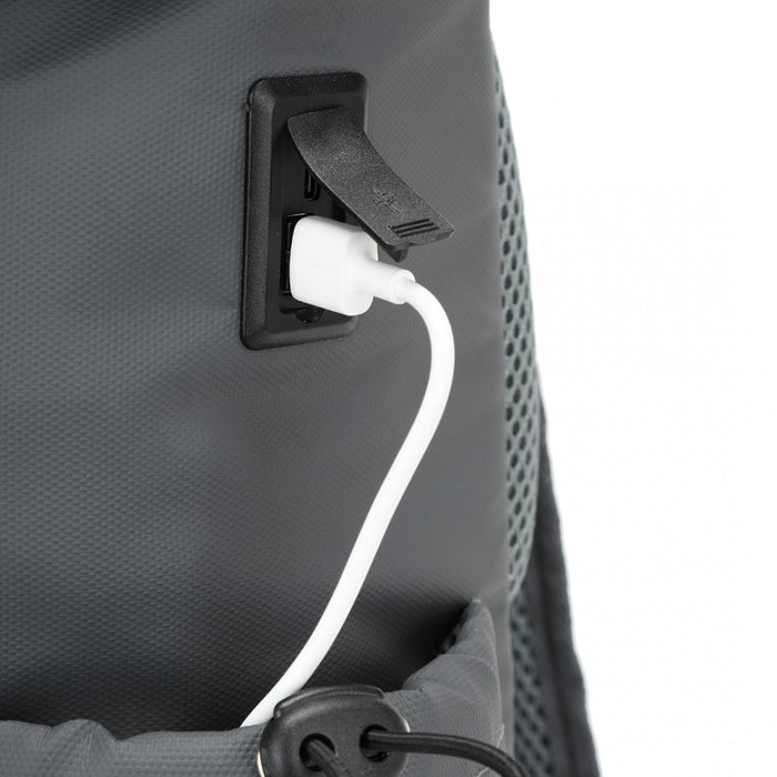 Advanced Leisure Backpack with Reflective Safety Features USB Charging and Dedicated Laptop Sleeve – Grey