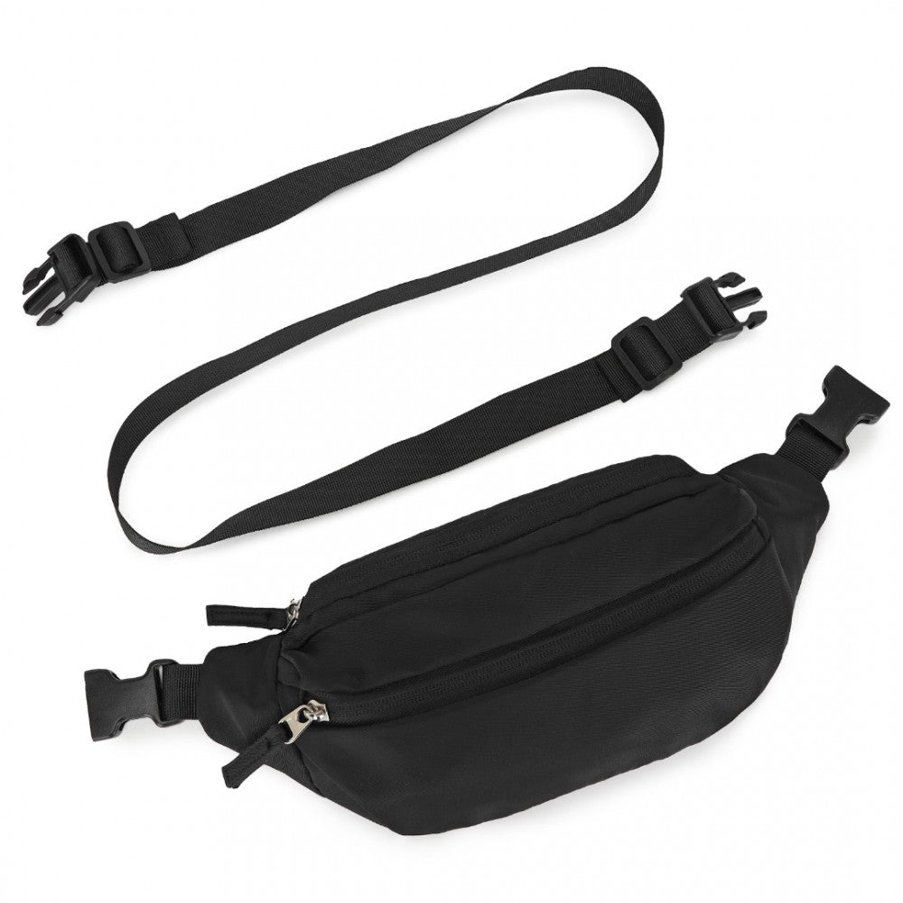 Traveler's Backpack with Detachable Waist Pack and Integrated USB/Type-C Charging Ports – Black