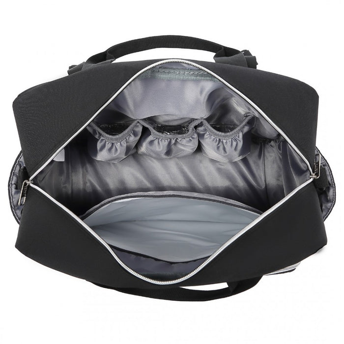 Nappy Changing Tote Bag with Built-In Changing Mat Thermal Insulation Waterproof Design – Black