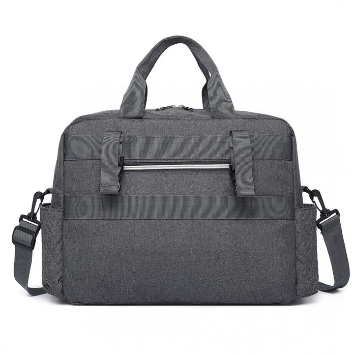 Nappy Changing Tote Bag with Built-In Changing Mat Thermal Insulation Waterproof Design – Dark Grey