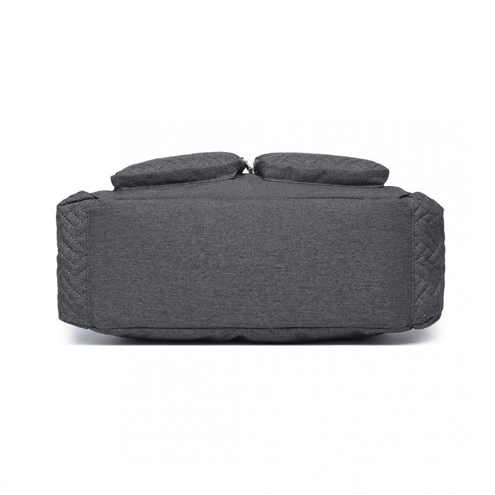 Nappy Changing Tote Bag with Built-In Changing Mat Thermal Insulation Waterproof Design – Dark Grey