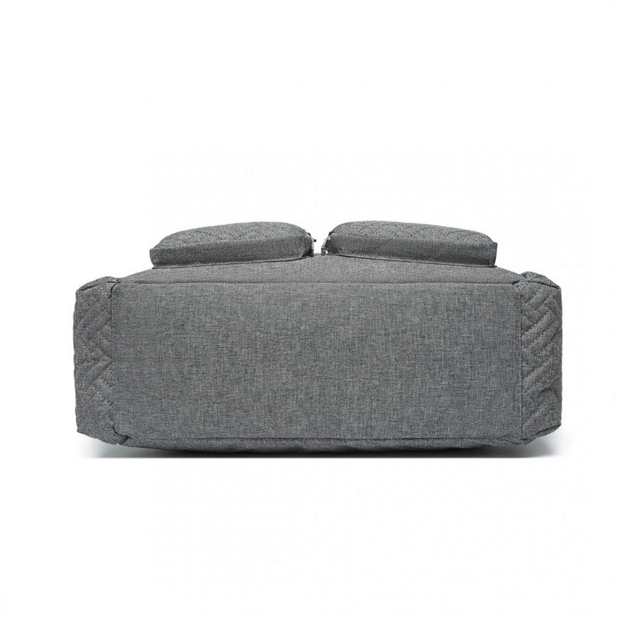 Nappy Changing Tote Bag with Built-In Changing Mat Thermal Insulation Waterproof Design – Grey