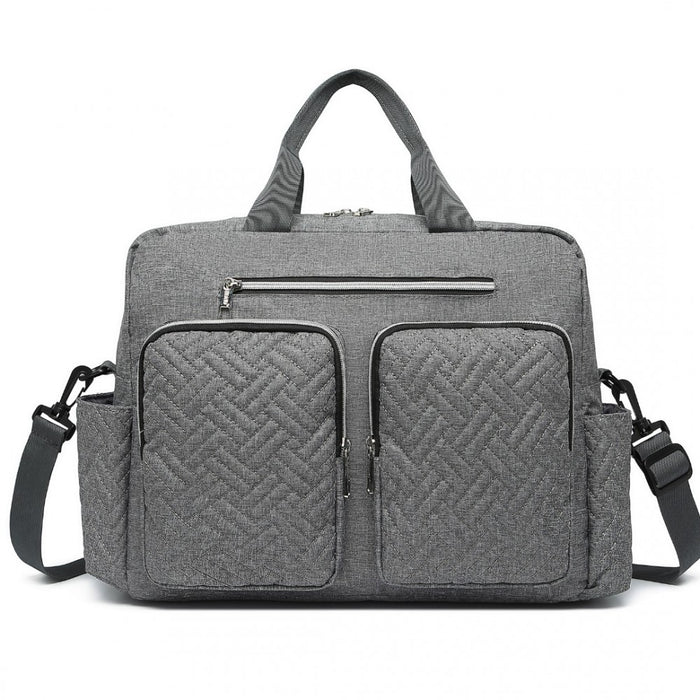 Nappy Changing Tote Bag with Built-In Changing Mat Thermal Insulation Waterproof Design – Grey