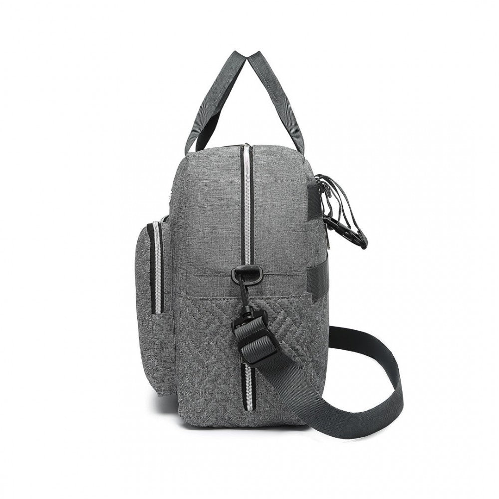 Nappy Changing Tote Bag with Built-In Changing Mat Thermal Insulation Waterproof Design – Grey