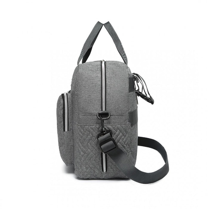 Nappy Changing Tote Bag with Built-In Changing Mat Thermal Insulation Waterproof Design – Grey