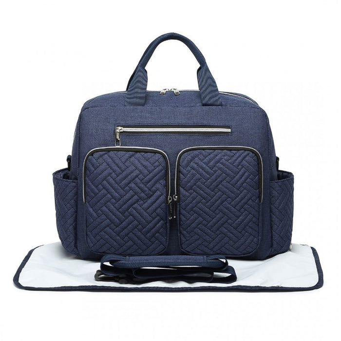 Nappy Changing Tote Bag with Built-In Changing Mat Thermal Insulation Waterproof Design – Navy