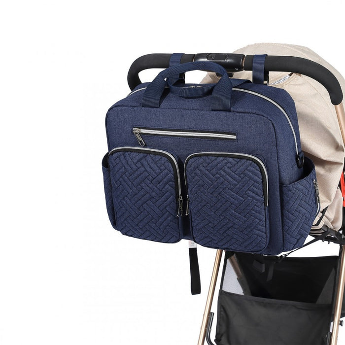 Nappy Changing Tote Bag with Built-In Changing Mat Thermal Insulation Waterproof Design – Navy