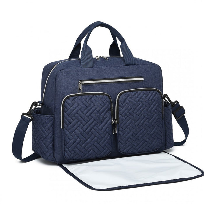 Nappy Changing Tote Bag with Built-In Changing Mat Thermal Insulation Waterproof Design – Navy