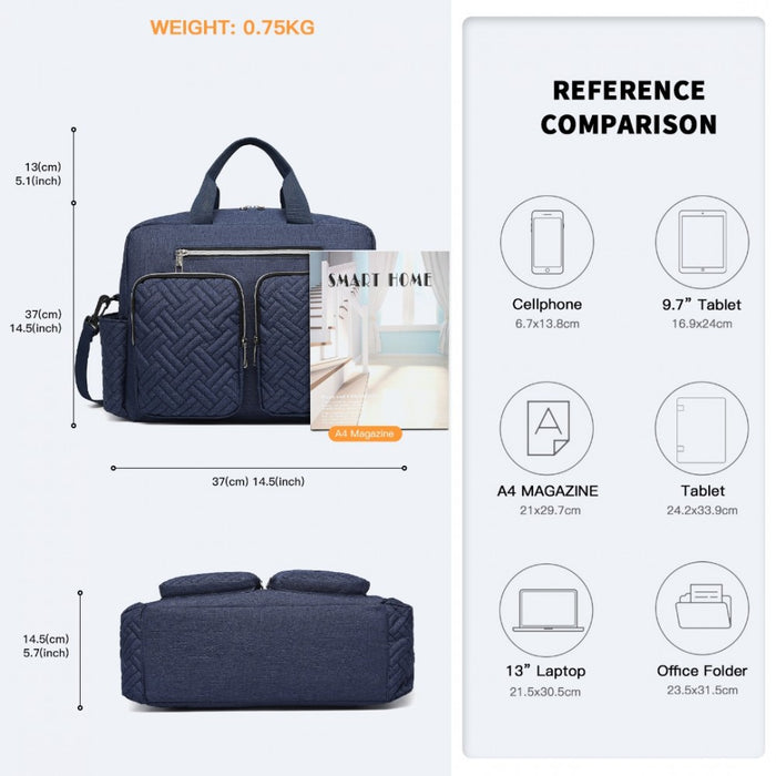 Nappy Changing Tote Bag with Built-In Changing Mat Thermal Insulation Waterproof Design – Navy