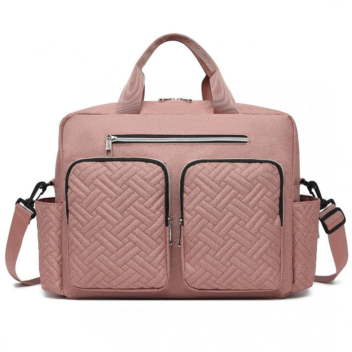 Nappy Changing Tote Bag with Built-In Changing Mat Thermal Insulation Waterproof Design – Pink