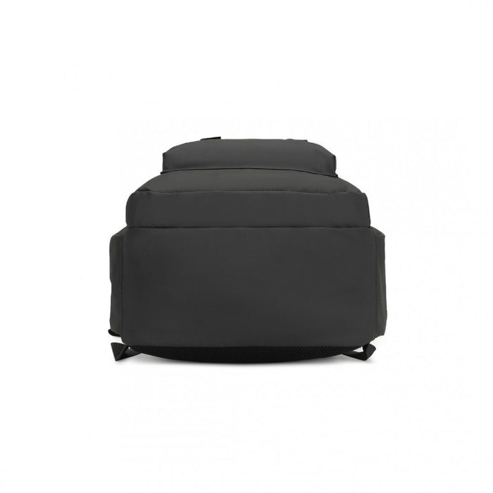PVC Coated Urban Water-Resistant Backpack with Reflective Safety Straps and Multi-Compartment Design – Black