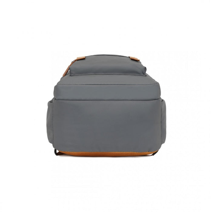 PVC Coated Urban Water-Resistant Backpack with Reflective Safety Straps and Multi-Compartment Design – Grey and Brown