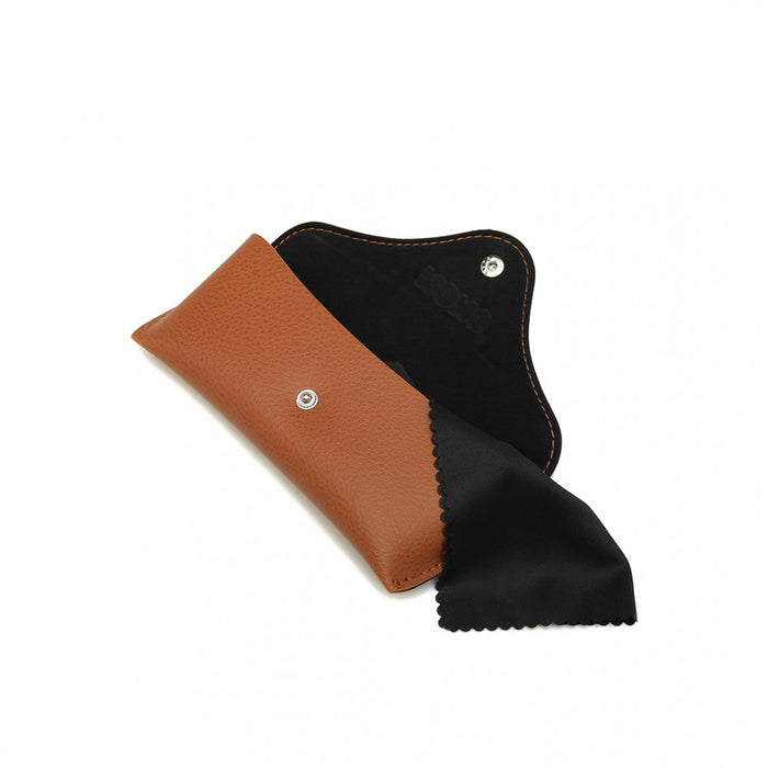 PU Leather Soft Sunglasses Case – Brown