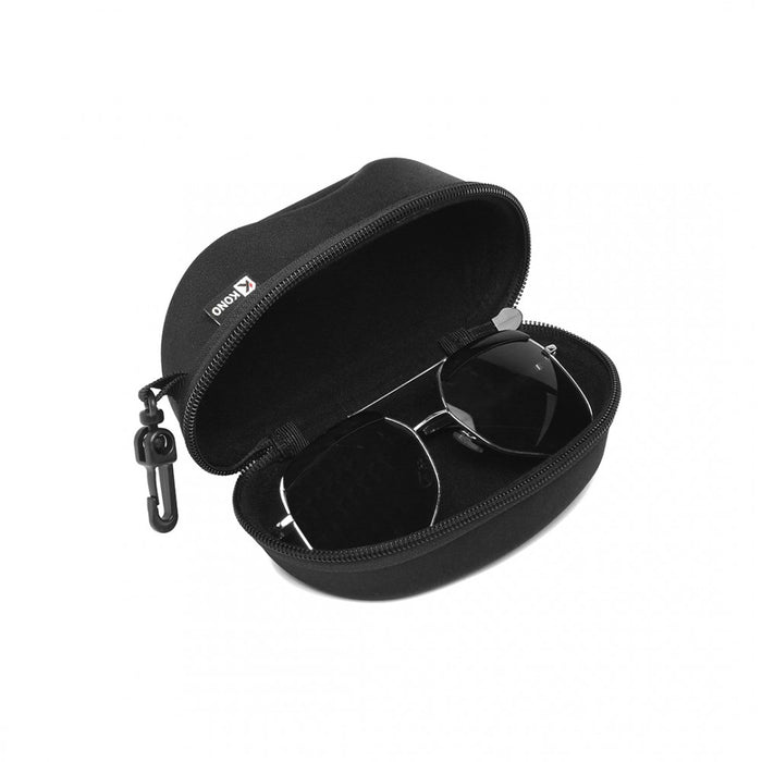 Hard Shell Zipper Sunglasses Case – Black