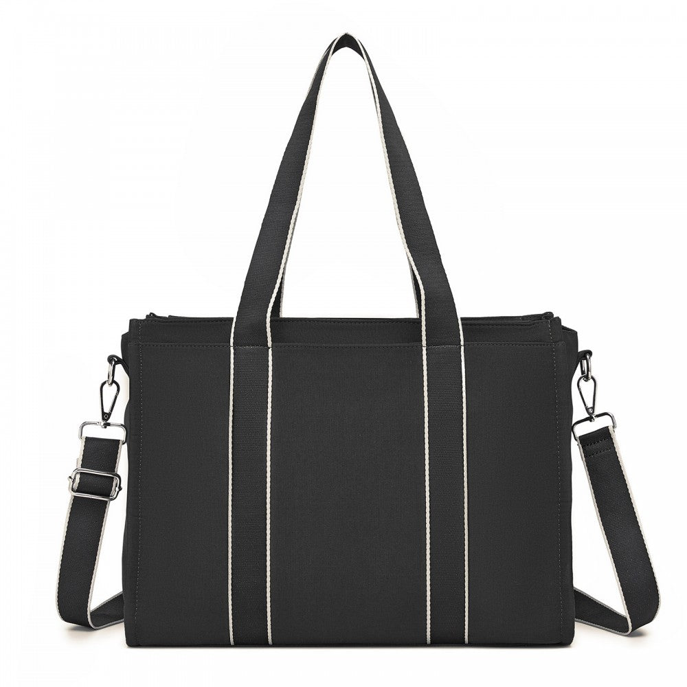 Large Tote Bag with 15.6-Inch Laptop Sleeve, Dual Carry Options – Black