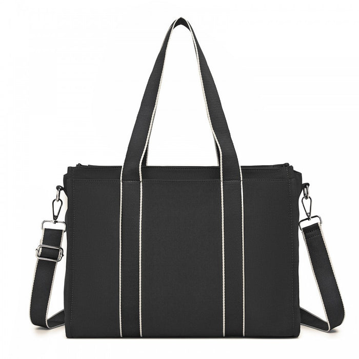 Large Tote Bag with 15.6-Inch Laptop Sleeve, Dual Carry Options – Black
