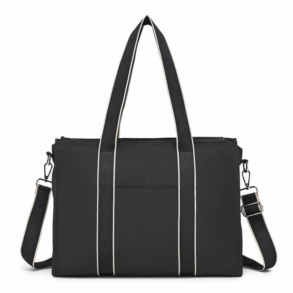 Large Tote Bag with 15.6-Inch Laptop Sleeve, Dual Carry Options – Black