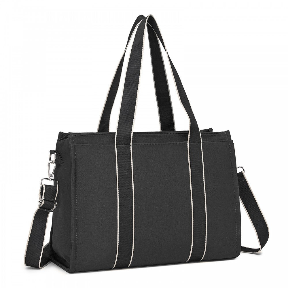 Large Tote Bag with 15.6-Inch Laptop Sleeve, Dual Carry Options – Black