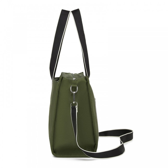 Large Tote Bag with 15.6-Inch Laptop Sleeve, Dual Carry Options – Green