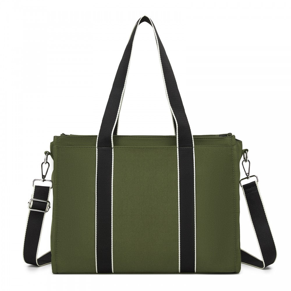 Large Tote Bag with 15.6-Inch Laptop Sleeve, Dual Carry Options – Green