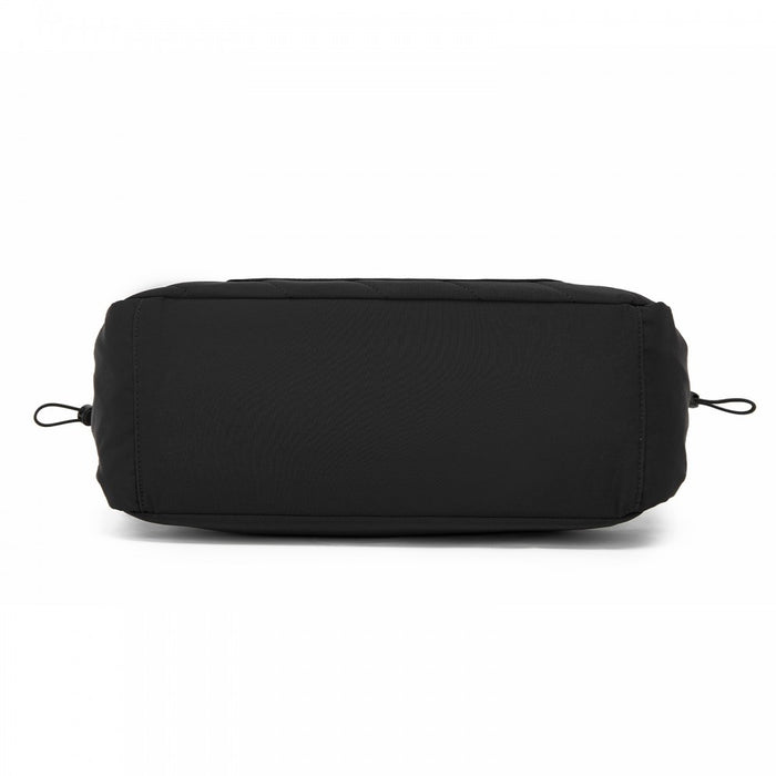 Minimalist Shoulder Bag with Laptop Sleeve and Multiple Pockets – Black
