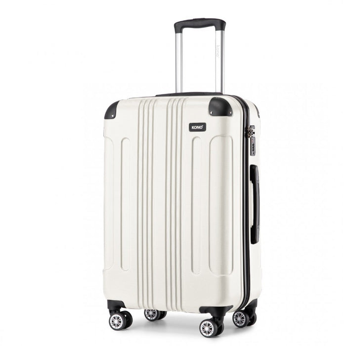 Lightweight Compact ABS Hard Shell Travel Luggage – 24-Inch – Beige