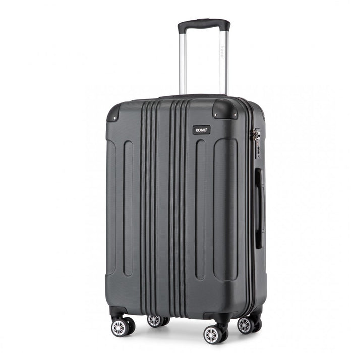 Lightweight Compact ABS Hard Shell Travel Luggage – 24-Inch – Grey