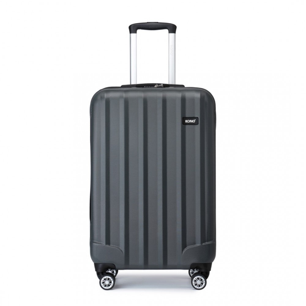 ABS+PC Hard Shell Cabin Luggage with Vertical Stripes – 19-Inch – Grey