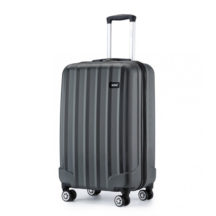 ABS+PC Hard Shell Cabin Luggage with Vertical Stripes – 19-Inch – Grey